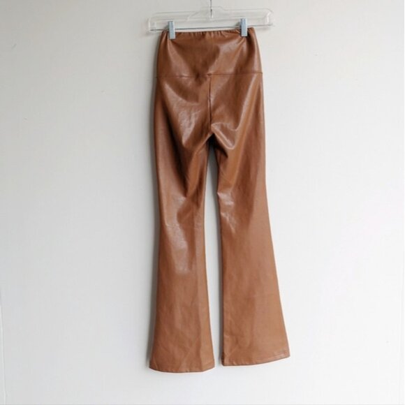 Aritzia Wilfred Faux Leather Daria Flare Pant - Cognac Tan/brown colour - Picture 5 of 9